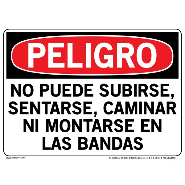 Vinyl Label Sign, 10-1/2" Height, 14-1/2" Width, Vinyl Label, Rectangle, Spanish